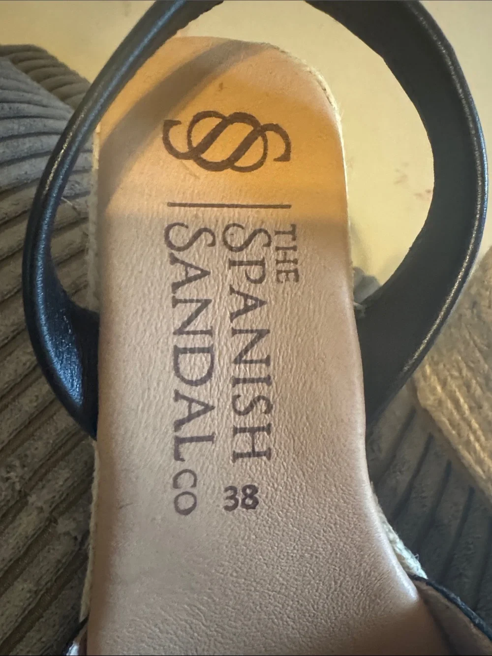 The Spanish sandal company Black Leather Slingback Espadrille Wedges 38